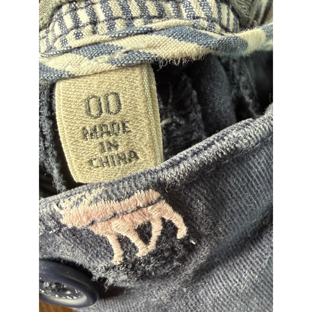 Abercrombie & Fitch Navy Blue Moose Chino Micro Shorts Womens 00‎ Stretch Y2K - Picture 4 of 14